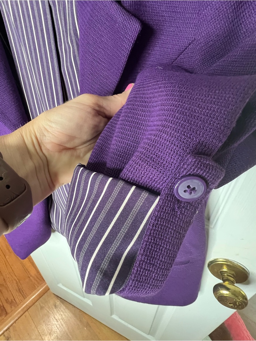 41 Hawthorn Purple Natalie Knit Tailored Blazer - Picture 5 of 12
